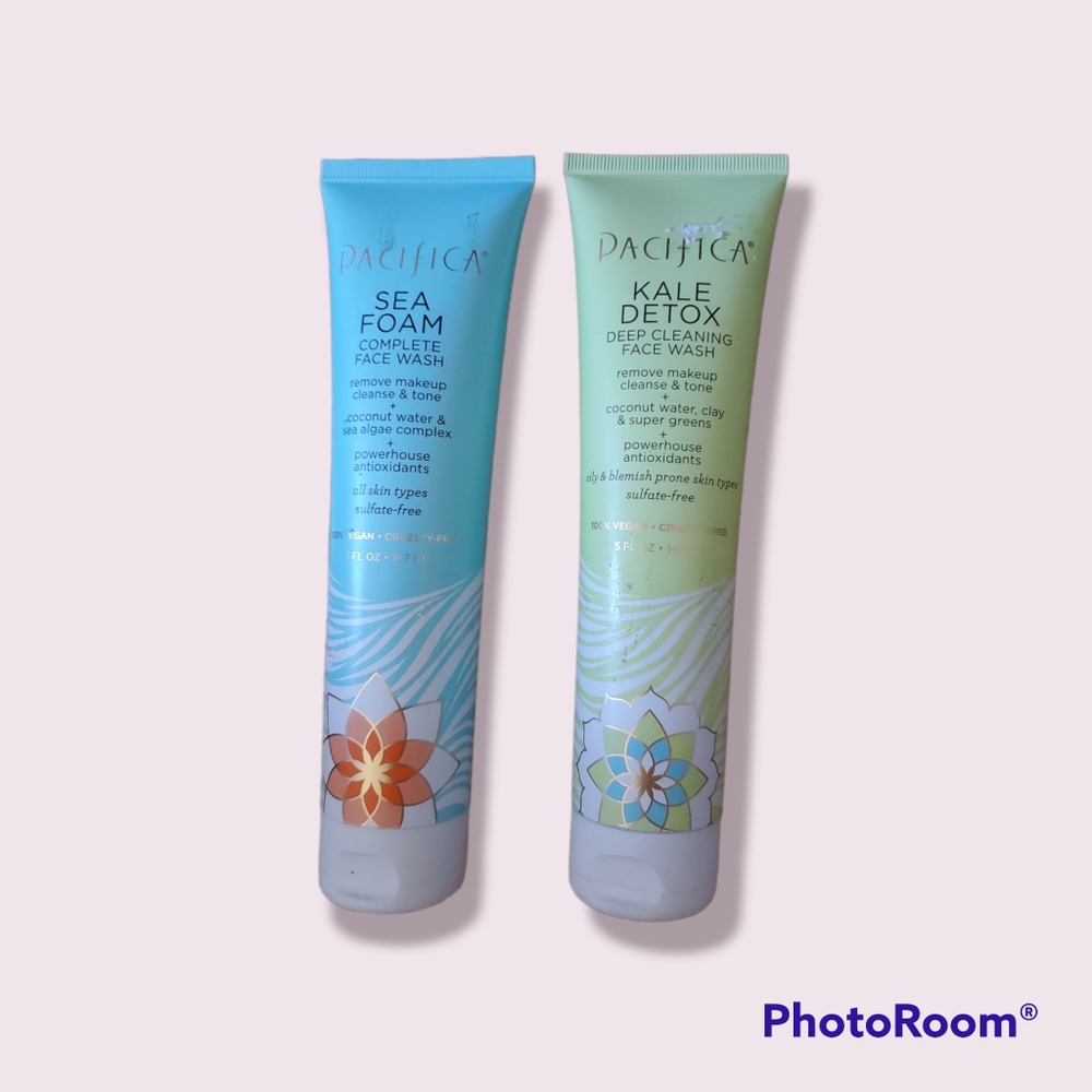 BUNDLE OF 2 PACIFICA Sea Foam &  Kale Detox Face Wash Cleanser